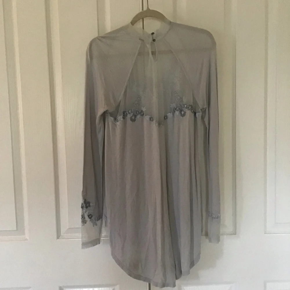 Free people floral mesh dress blue S - Picture 3 of 6